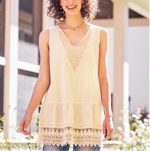 April Cornell Precious Poet Camisole in Antique Ivory Cotton Edwardian Inspo L